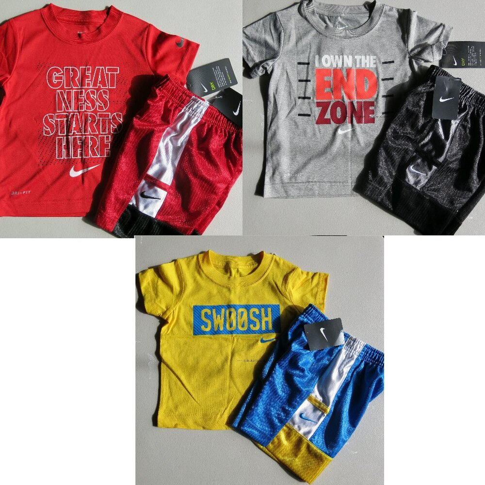 Nike Boys 2T ~ Basketball Shorts & T-shirts ~ 3 Outfits~ Spring Summer Brand NEW